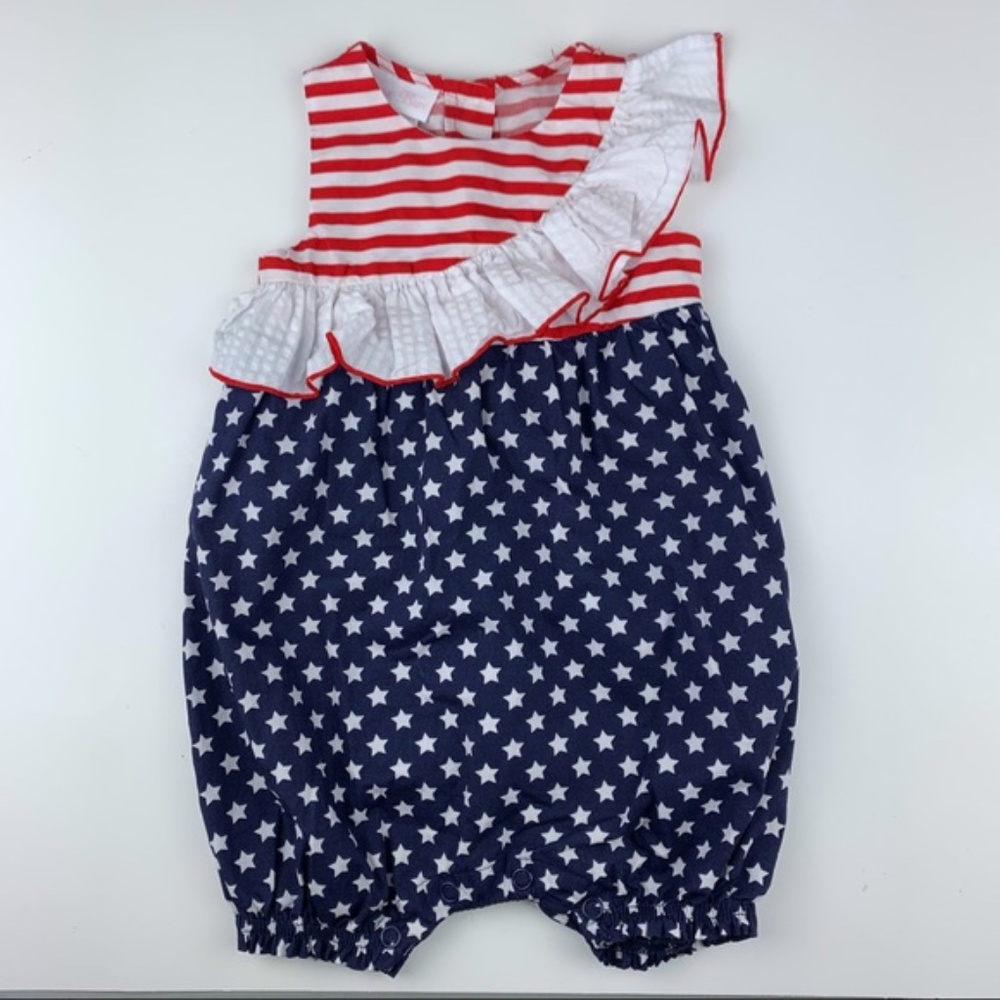 Bonnie Baby red/white/blue romper, size 12 months